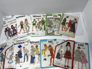 Vtg Girls Pinafore Apron Jumper Dress Pattern Lot Simplicity McCalls Butterick - Picture 1 of 13