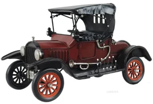 Red 1920s Ford Model T Tin Lizzie Metal Car Model 11.5" Classic Automobile Decor - Picture 1 of 7