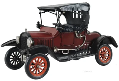 Red 1920s Ford Model T Tin Lizzie Metal Car Model 11.5" Classic Automobile Decor - Image 1 of 4