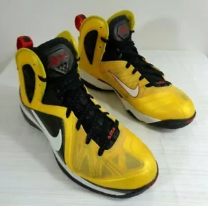 NIKE Uomo Lebron 9 P.S. Sneakers Elite Taxi Taglia 13 Giallo Nero Bianco 516958-700 - Foto 1 di 12