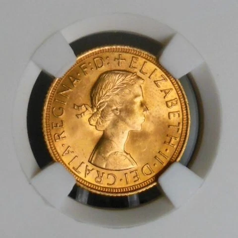 FULL GOLD SOVEREIGN of the BRITISH EMPIRE: 1958 (GB) .2354 ozt UNC Elizabeth II Cover