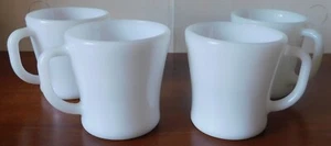 Fire King Federal Milk Glass Coffee Tea Mugs White Set of 4 - Picture 1 of 2