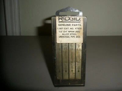 RIDGID 47835 1/2"-3/4" NPSM (RH) ALLOY STEEL UNIVERSAL PIPE DIES - Image 1 of 4
