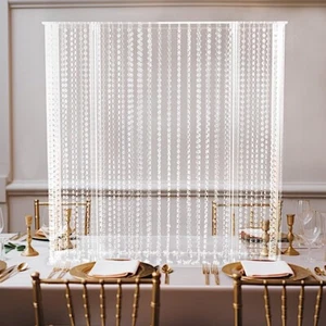Clear 40x40 in Rectangle Acrylic STAND Hanging Crystal Beads Party Decorations - Picture 1 of 9