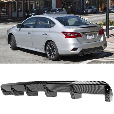 Kit divisor alerón labial difusor parachoques trasero fibra carbono para Nissan Sentra Foto 1 de 4