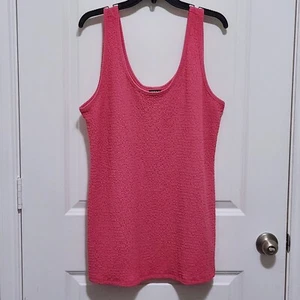 Torrid Women's 3X Pink Crinkle Textured Sleeveless Fitted Stretchy Tank Top - Picture 1 of 5