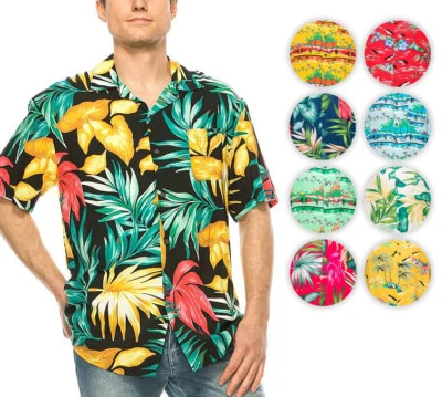 Camisa Hawaiana Hombre Calidad Premium Diseños Tropicales Manga Corta Foto 1 de 2