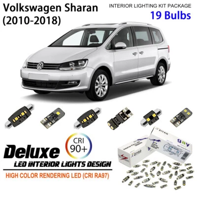 Kit de luces LED interiores de lujo de 19 bombillas blancas para Volkswagen Sharan 2010-2018 Foto 1 de 4