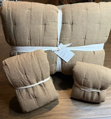 Pottery Barn Everyday Linen Comfort Quilt, F/Q 1 King & 1 Std Sham, Bronze Read - Image 1 of 2
