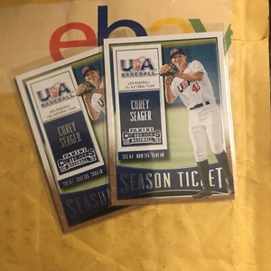 Corey Seager 2015 Panini Contenders Season Ticket #2 USA BB (2 Card Lot) Mint - Bild 1 von 3