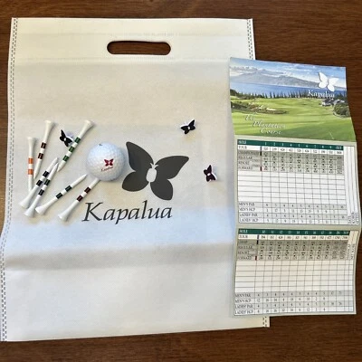 Kapalua 种植园球场高尔夫套装 - 记分卡、球、球和球标 — 第 1/3 张图片