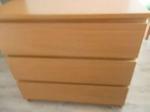 Ikea Malm Kommode Buche furniert 3 Schubladen B 80 x H 78 x T 48 cm - Bild 1 von 5