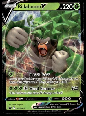 Pokemon TCG SWSH: Sword & Shield Promo Cards #SWSH014 Rillaboom V NM - Image 1 of 2