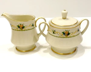 NORITAKE NORMANDY Zucker & Milchkännchen Krug Schüssel mit Deckel Set - Bild 1 von 5
