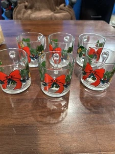 Anchor Hocking Weihnachten Kaffeetassen mit Früchten - Bild 1 von 6