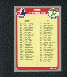 1985 Fleer Checkliste #658 Mickey Henderson Oakland Leichtathletik - Bild 1 von 2