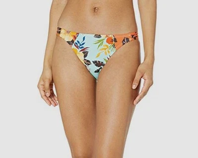 Traje de baño Hobie para mujer junior azul tropical floral con tiras inferior talla M Foto 1 de 3