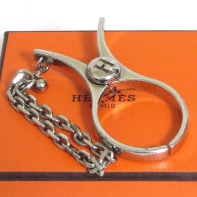 Auténtico Hermes Filou Soporte para Guante Clip Bolsa Dije Llavero Anillo Tono Plateado Metal en Foto 1 de 4