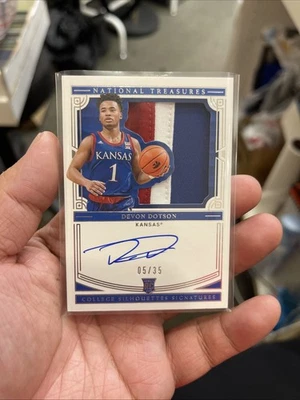 2020 National Treasures Collegiate DEVON DOTSON Rookie AUTO RELIC RPA 05/35 - Image 1 of 2