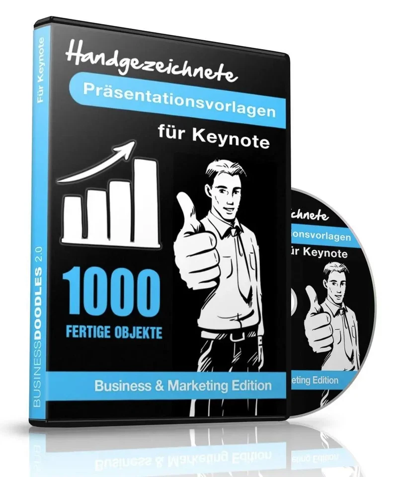1000 Handgezeichnete Präsentationsvorlagen für Apple Keynote, 1 CD-ROM... - Bild 1 von 1