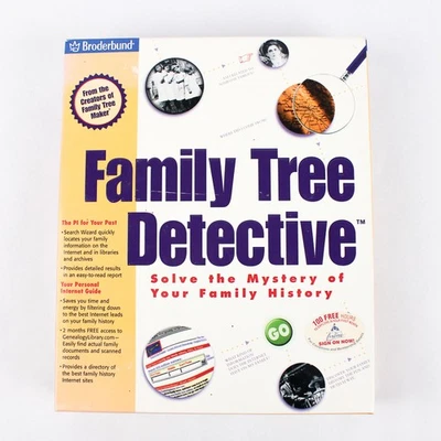 1999 Broderbund Family Tree Detective For Windows 95 or 98 NIB - Image 1 of 4