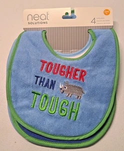 Neat Solutions 4 Stück Lätzchen Set Mehrfarbig Blau Grün Babynahrung Drooler Wildkind - Bild 1 von 6
