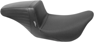 Asiento de pierna larga Le Pera Kickflip Basketweave Daddy para Harley Touring 2008-2024 Foto 1 de 2