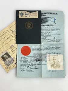 1925 PASSAPORTO USA firmato dal Segretario di Stato FRANK B. KELLOGG & Visto Napoli - Foto 1 di 12