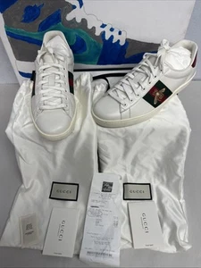 HERREN GUCCI ACE SNEAKER MIT STICKEREI BIENE GRÖSSE 8,5 G / US GRÖSSE 9 MIT RCT - Bild 1 von 14