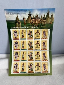 American Indian Dances USPS Commemorative 32 Cent Briefmarkenbogen, 1995 - Bild 1 von 5