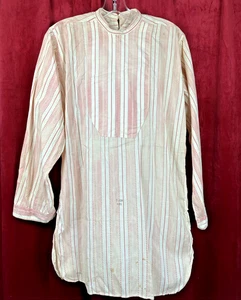 Antique 1920s 30s pink striped formal bib shirt cotton Stripe - Picture 1 of 4