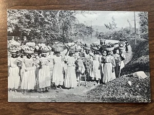 Landfrauen gehen auf den Markt, Jamaika, BHI-Postkarte ~ unbespielt, DB, S/W - Bild 1 von 2