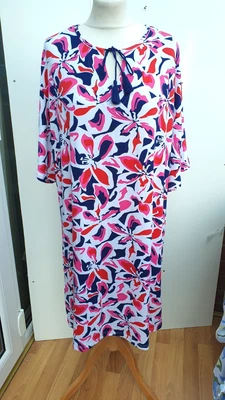 Carole Hochman Kaftan nightgown dress new size medium  blue reds QVC - Image 1 of 4