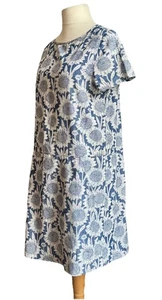 Seasalt Veryan Dress Blue Cotton Sunflower Print Pockets Size 12 - Picture 1 of 14