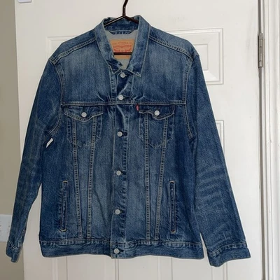 Chaqueta de camionero Levi's para hombre clásica azul con bolsillos de mezclilla talla XL Foto 1 de 4
