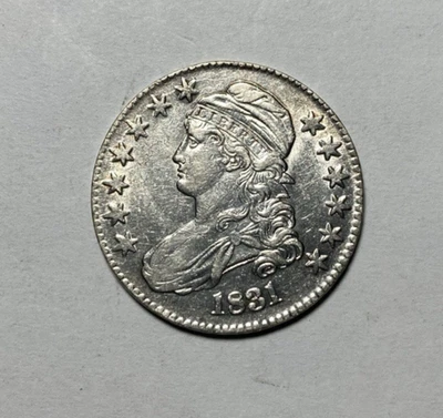 Medio dólar busto tapado 1831 AU+ detalles limpios precio de valor Foto 1 de 2