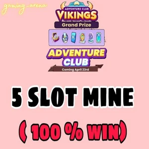5 X Slot Mine - Adventure Club Vikings ( Partner Event -Mono_poly_Go) - Picture 1 of 1