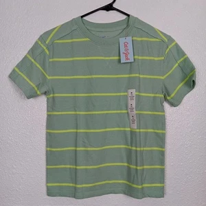Cat & Jack T-shirt Medium (8) Green Stripe Short Sleeve Relaxed Boys Top NWT - Picture 1 of 8