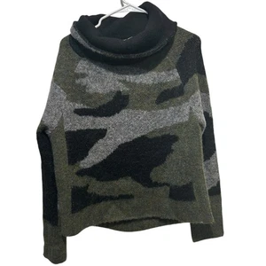 By Anthropologie Camouflage Sweater Pullover Wasserfallausschnitt Damen Gr. Medium - Bild 1 von 8