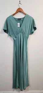 DOTTI Label Womens BNWT Long Satin Feel Fit Flare Elegant Cocktail Dress Size 8 - Picture 1 of 9