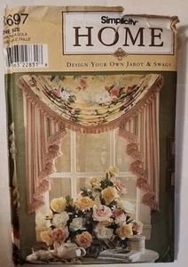 Simplicity 8697 Window Home Decor DESIGN YOUR OWN JABOT & SWAGS Drapery Pattern - Picture 1 of 3
