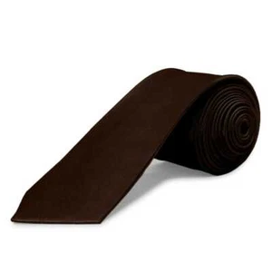 Klassische schmale Unisex-Krawatte aus Polyester-Modesatin braune Farbe - Bild 1 von 6