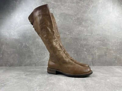 Fiorenti + Baker Avant Garde Cuero Encaje Marrón Botas Altas Talla 38 Hechas en Italia Foto 1 de 4