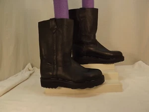 VINTAGE DOS de ORO SCHWARZ LEDER INGENIEUR/BIKER/WESTERN/ARBEITSSTIEFEL 10 LEICHTE VERWENDUNG - Bild 1 von 12