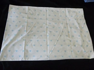 Pottery Barn Kids Heart Standard Pillowcase Blue White Whimsical Cotton - Picture 1 of 7