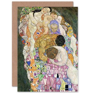 Gustav Klimt Death and Life Blank Greeting Card With Envelope