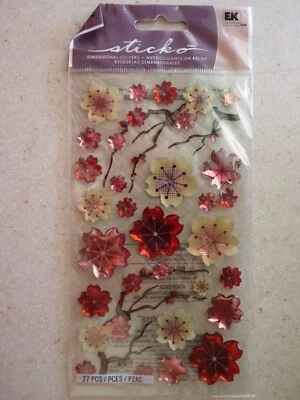 Sticko SWEET SAKURA Gema Dimensional Flor Pegatinas Paquete Sellado EK Éxito Foto 1 de 2