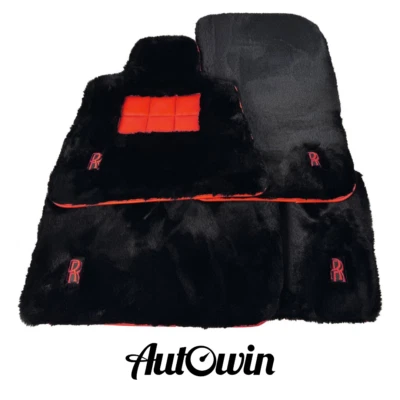 AutoWin Sheepskin Floor Mats For Rolls Royce Phantom Drophead Coupe Red Leather - Изображение 1 из 2
