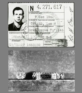 Lee Harvey Oswald Militär Personalausweis 2 FOTOS Ring Armband, Kennedy Mord - Bild 1 von 2