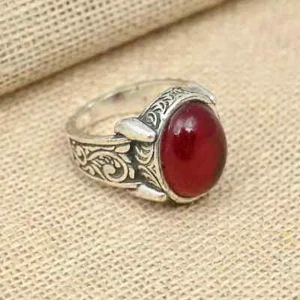 Garnet Gemstone Ring 925 Silver Handmade Beautiful Men's Ring All Size  D97 - Picture 1 of 4